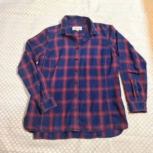 Orvis Flannel Button Down Womens SZ Small  Long Sleeve with Side Pocket
